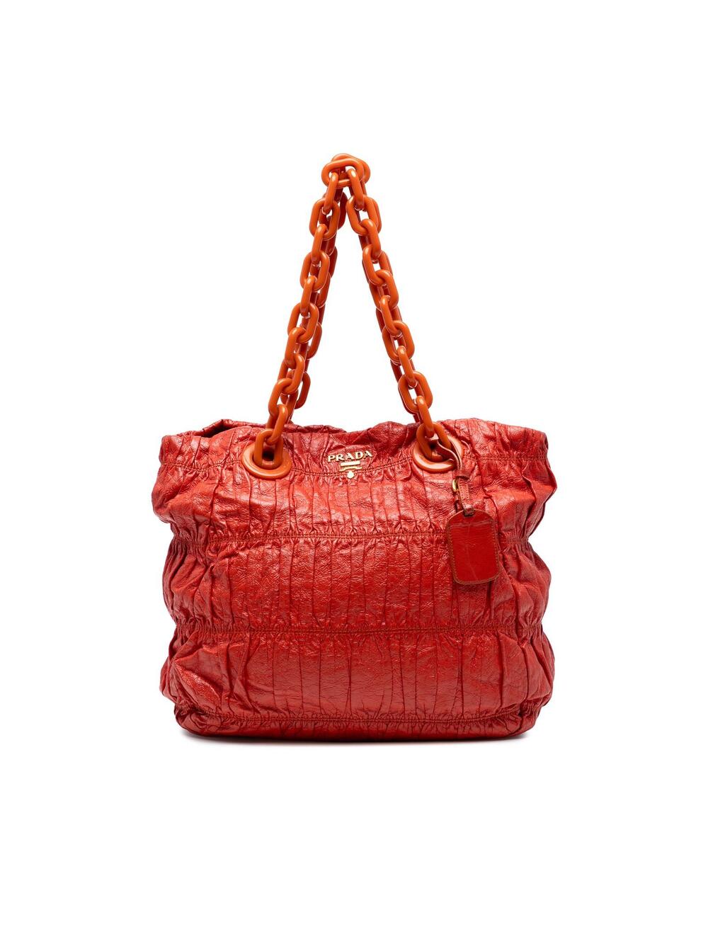 Prada Vernice Gaufre Chain Tote Pre- #372560P57B